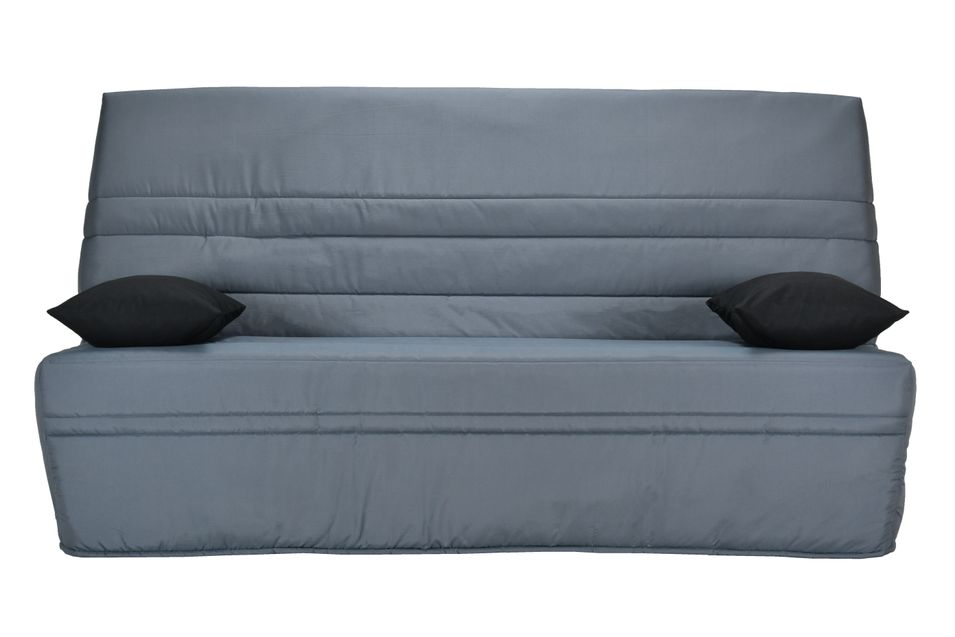 Clic Clac gris bleuté couchage 130x190 cm matelas 11 cm Vania - Photo n°1