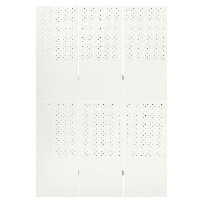 Cloison de séparation 3 panneaux Blanc 120x180 cm Acier - Photo n°2