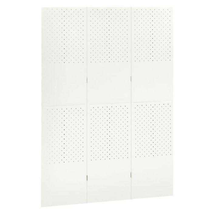 Cloison de séparation 3 panneaux Blanc 120x180 cm Acier - Photo n°3