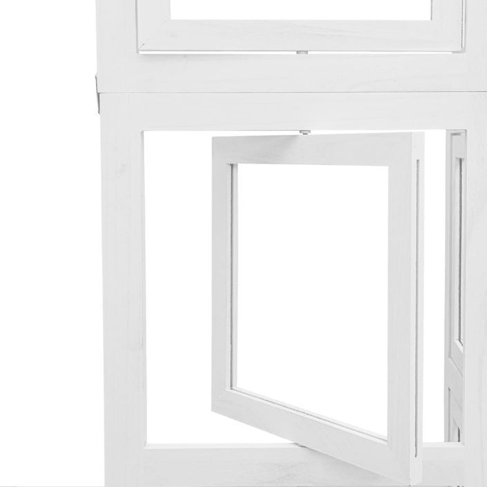 Cloison de séparation 3 panneaux blanc bois de paulownia massif - Photo n°7
