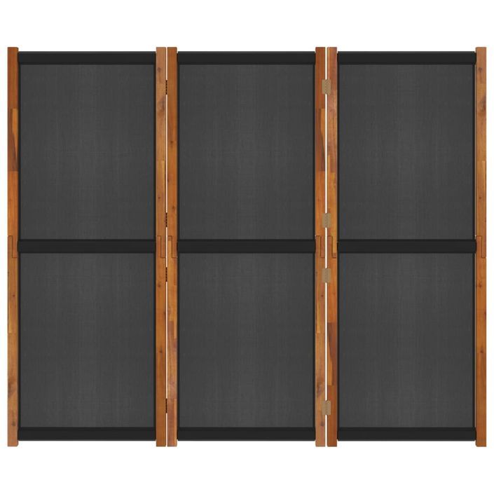 Cloison de séparation 3 panneaux Noir 210x180 cm - Photo n°6