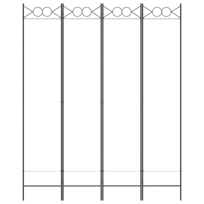 Cloison de séparation 4 panneaux Blanc 160x200 cm Tissu - Photo n°3