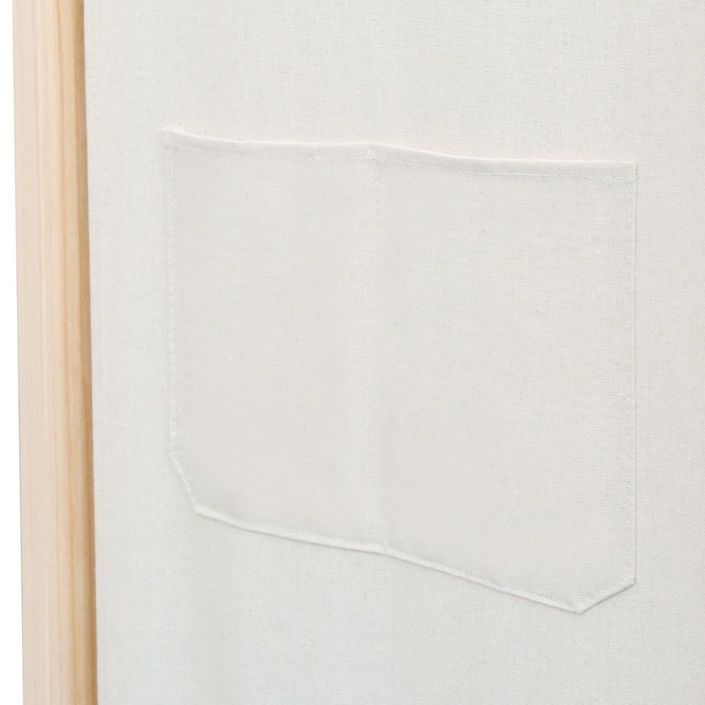 Cloison de séparation 4 panneaux Crème 160x170x4 cm Tissu - Photo n°7