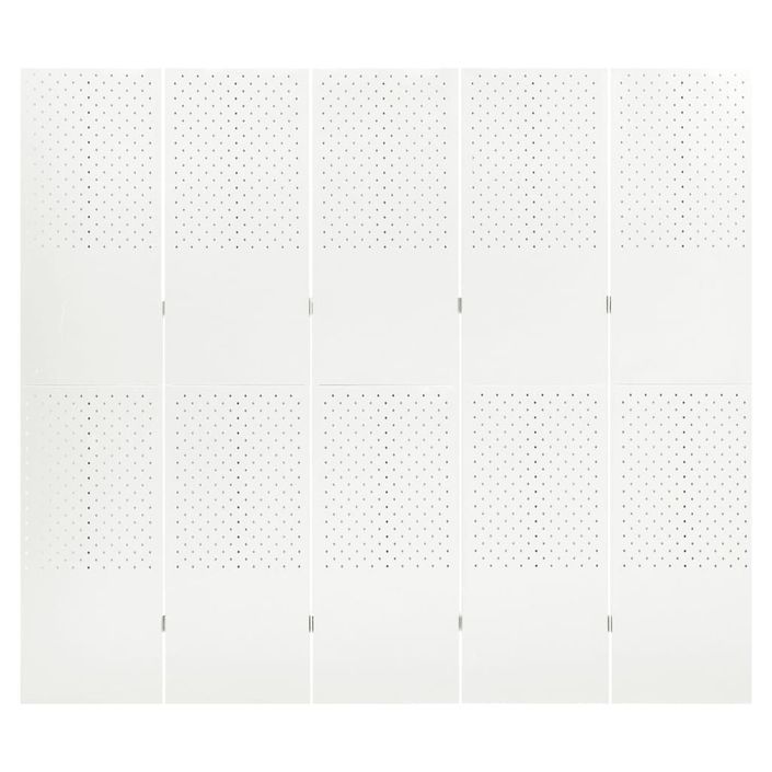 Cloison de séparation 5 panneaux Blanc 200x180 cm Acier - Photo n°2