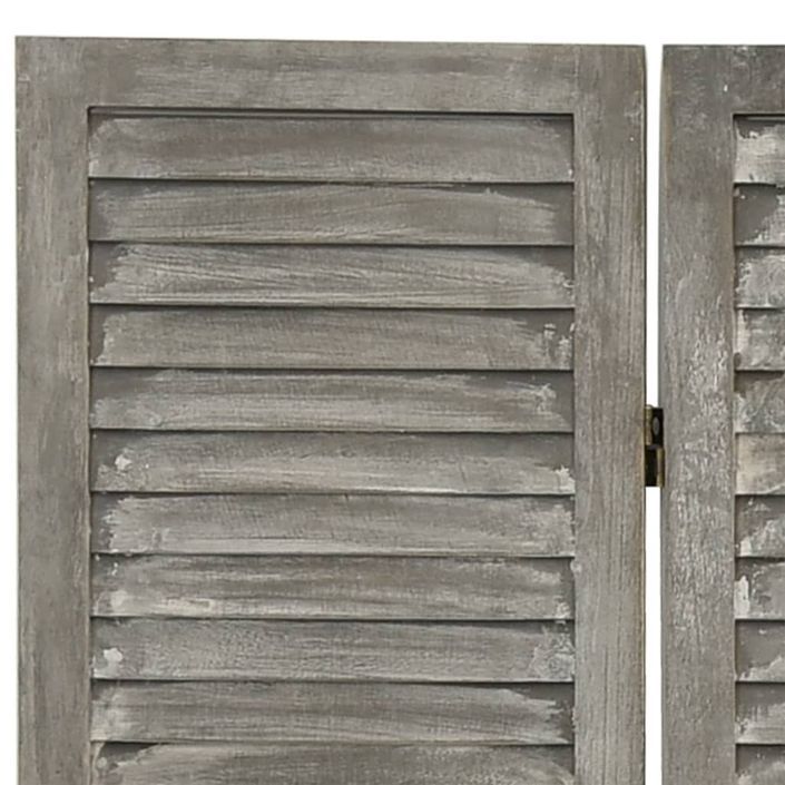 Cloison de séparation 5 panneaux Gris 179x166 cm Bois solide - Photo n°5