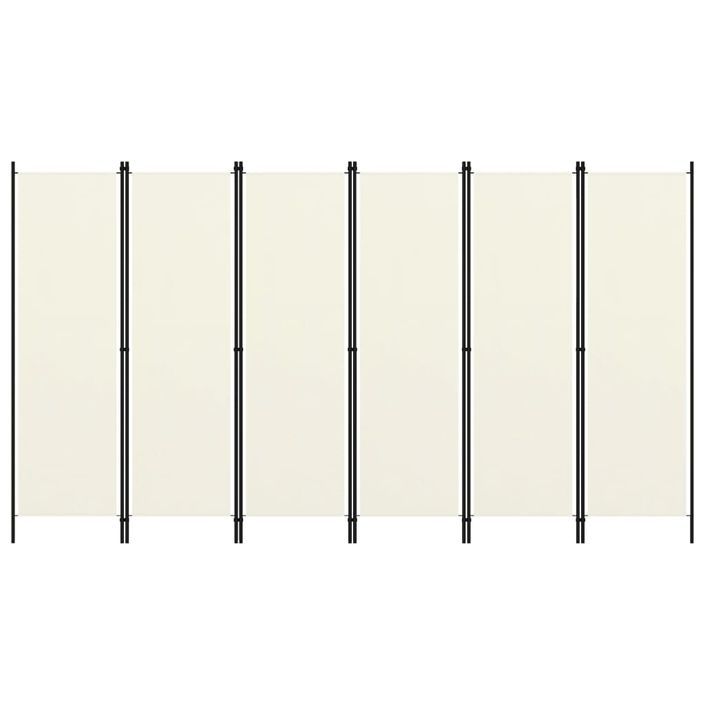 Cloison de séparation 6 panneaux Blanc crème 300x180 cm - Photo n°1