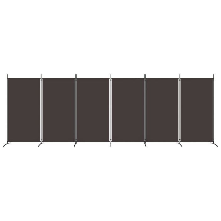 Cloison de séparation 6 panneaux Marron 520x180 cm Tissu - Photo n°3