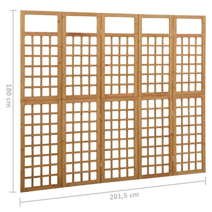 Cloison de séparation à 5 panneaux Bois de pin 201,5x180 cm - Photo n°6
