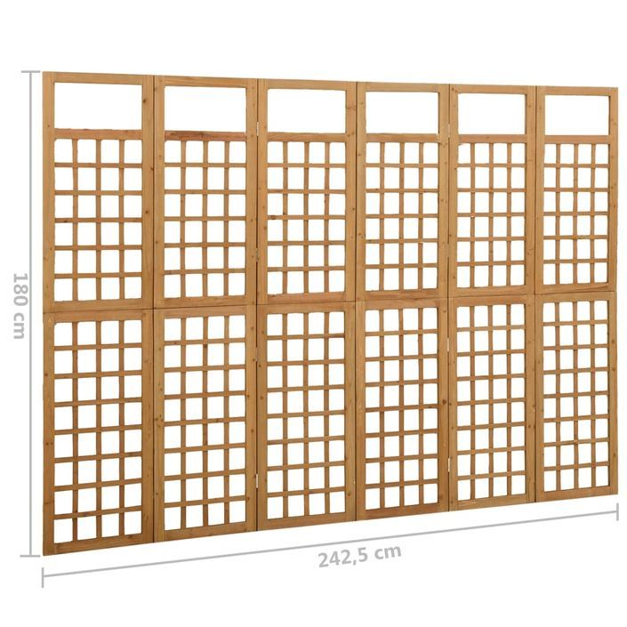 Cloison de séparation à 6 panneaux Bois de pin 242,5x180 cm - Photo n°6
