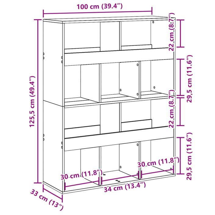 Cloison de séparation blanc 100x33x125,5 cm bois d'ingénierie - Photo n°9