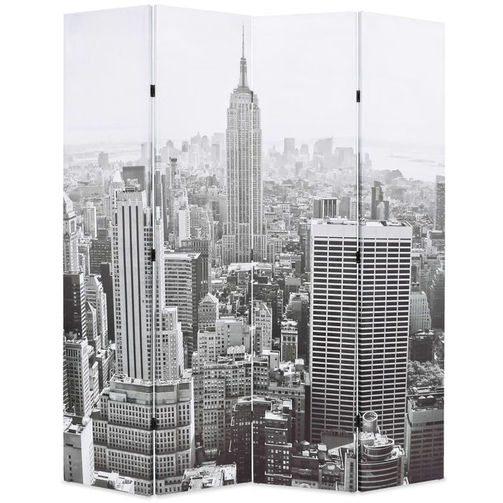 Cloison de séparation pliable 160x170 cm New York Noir et blanc - Photo n°1