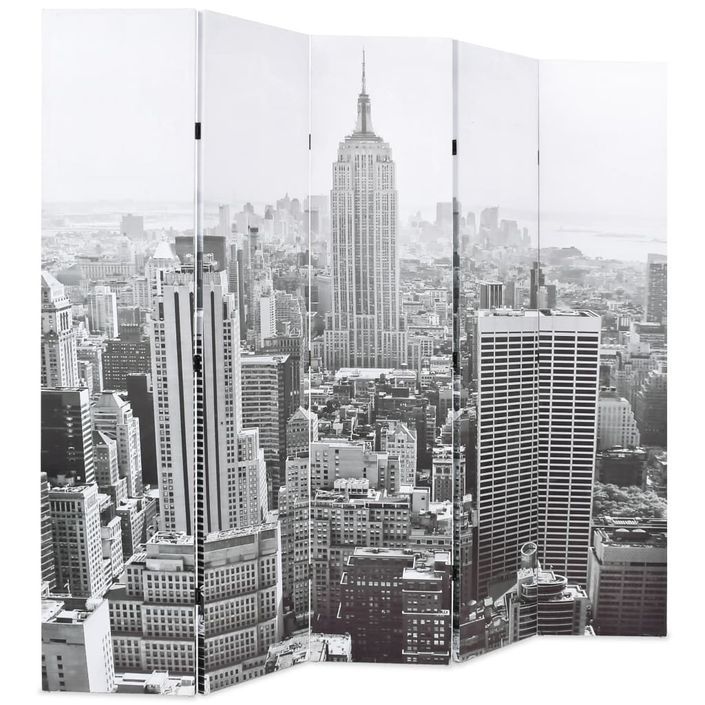 Cloison de séparation pliable 200x170 cm New York Noir et blanc - Photo n°3