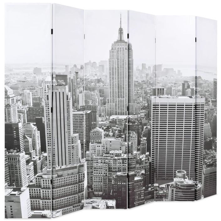 Cloison de séparation pliable 228x170 cm New York Noir et blanc - Photo n°3