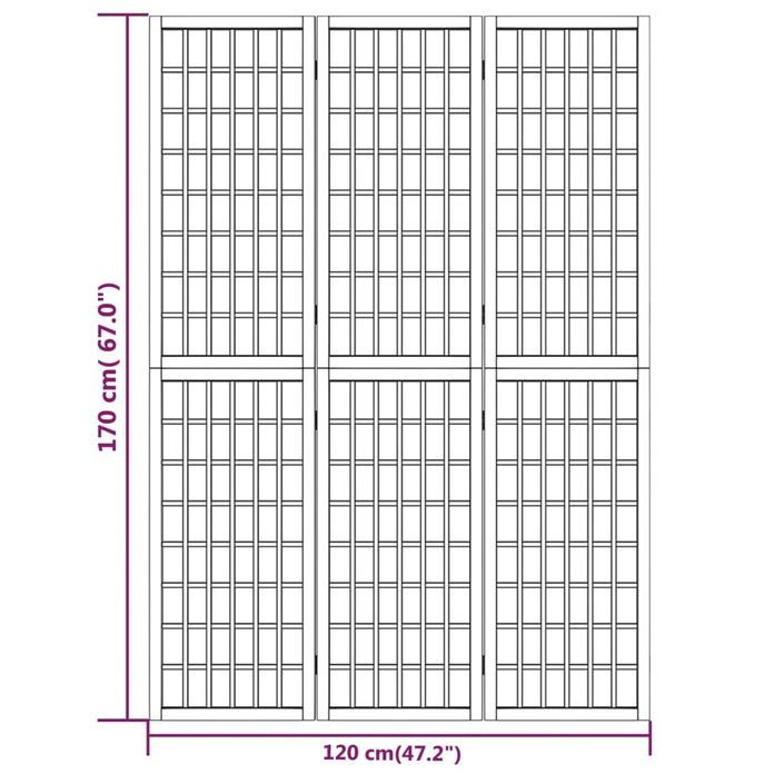 Cloison de séparation pliable 3 panneaux 120x170 cm Blanc - Photo n°7