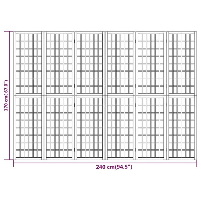 Cloison de séparation pliable 6 panneaux 240x170 cm - Photo n°7