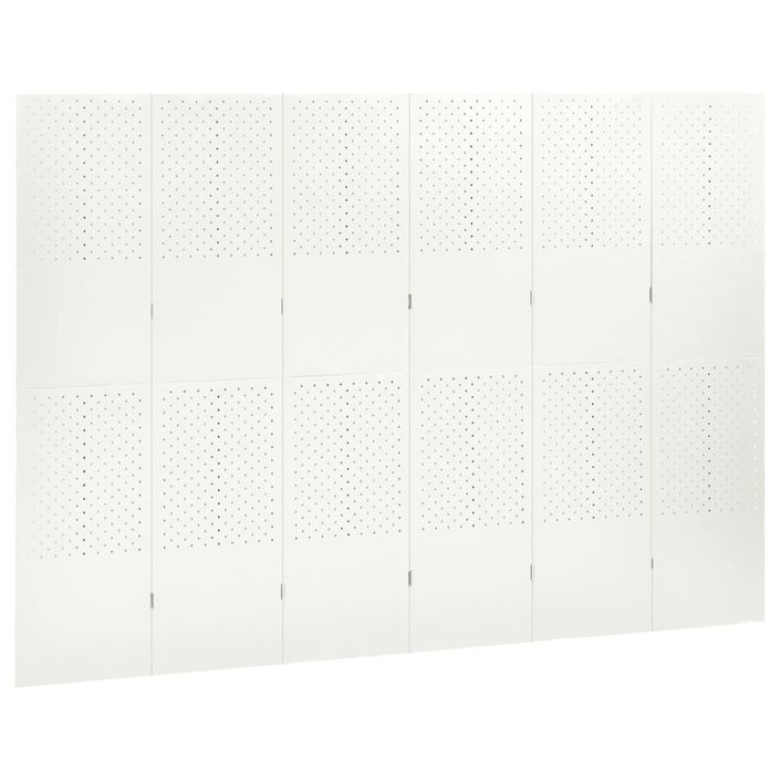 Cloisons de séparation 6 panneaux 2 pcs Blanc 240x180 cm Acier - Photo n°2