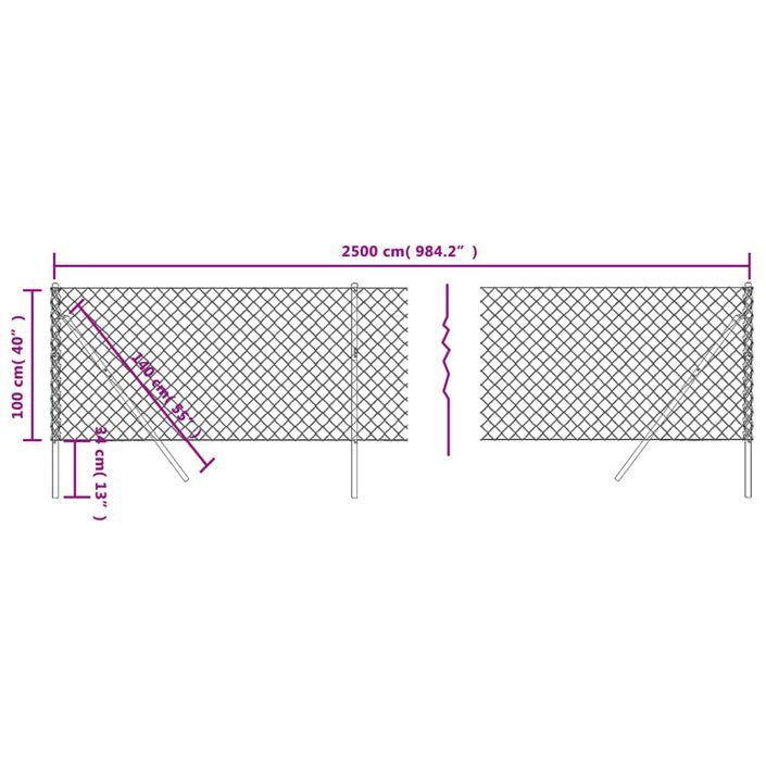 Clôture à mailles losangées anthracite 1x25 m - Photo n°5