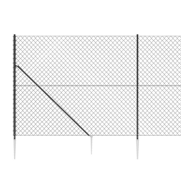 Clôture à mailles losangées avec ancrage anthracite 1,4x10 m - Photo n°4