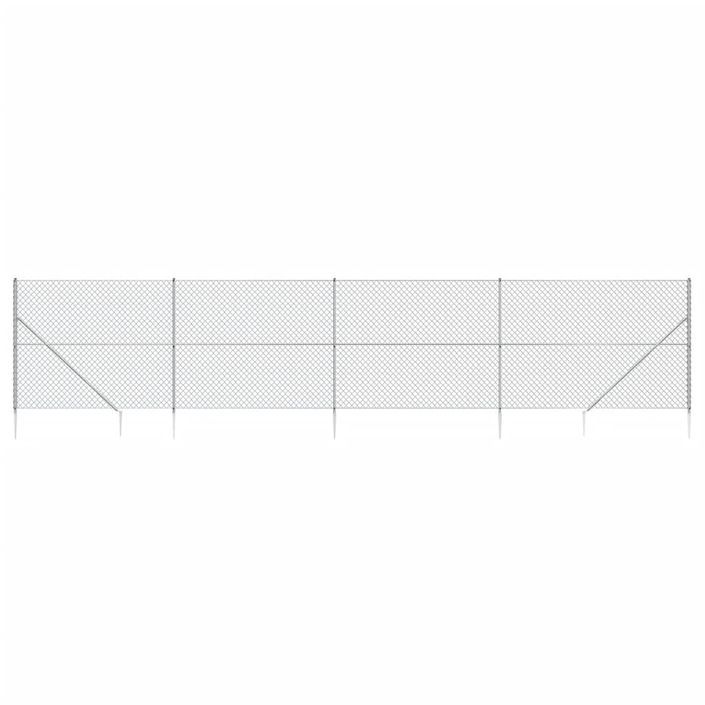 Clôture à mailles losangées avec ancrage argenté 1,4x10 m - Photo n°2