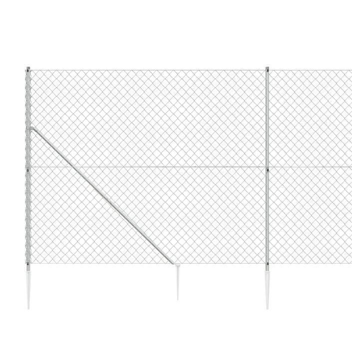 Clôture à mailles losangées avec ancrage argenté 1,4x10 m - Photo n°4