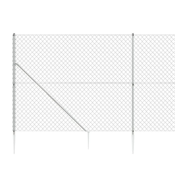 Clôture à mailles losangées avec ancrage argenté 1,4x25 m - Photo n°4