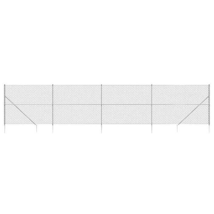Clôture à mailles losangées avec ancrage argenté 1,8x10 m - Photo n°2