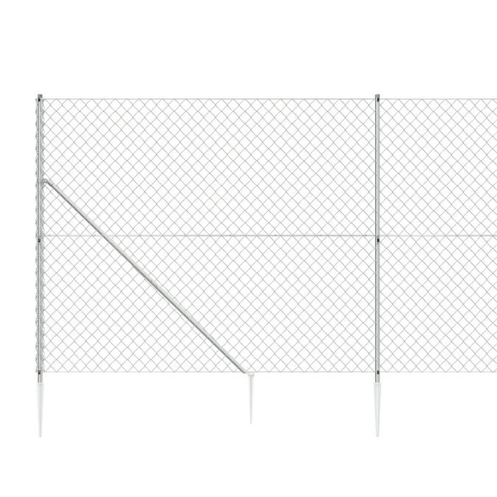 Clôture à mailles losangées avec ancrage argenté 2x25 m - Photo n°4