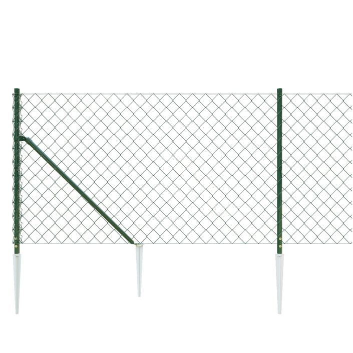 Clôture à mailles losangées avec piquet d'ancrage vert 0,8x10 m - Photo n°4
