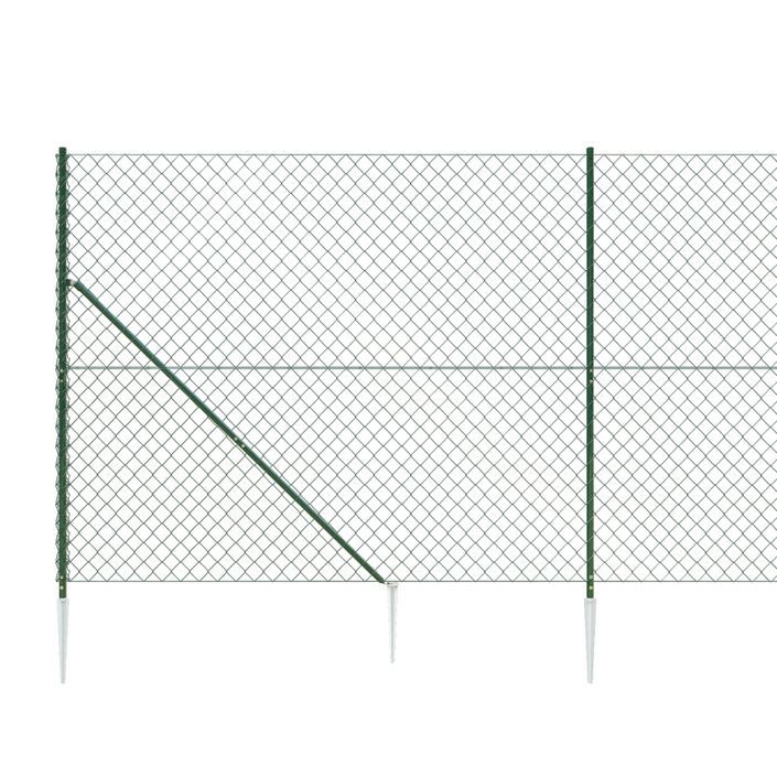 Clôture à mailles losangées avec piquet d'ancrage vert 1,4x10 m - Photo n°4