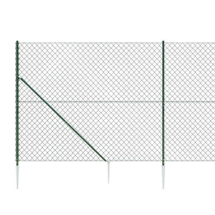 Clôture à mailles losangées avec piquet d'ancrage vert 2x25 m - Photo n°4