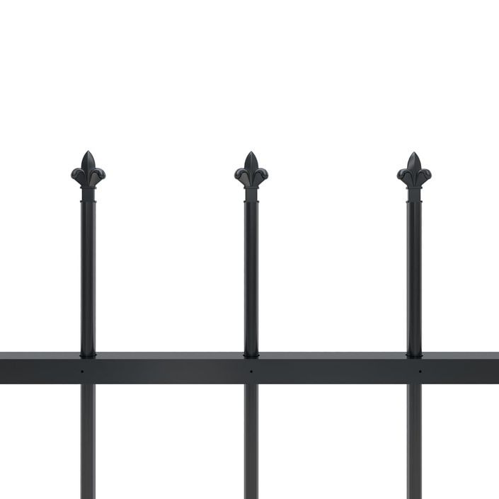 Clôture de jardin avec dessus en lance Acier 5,1 x 0,8 m Noir - Photo n°4