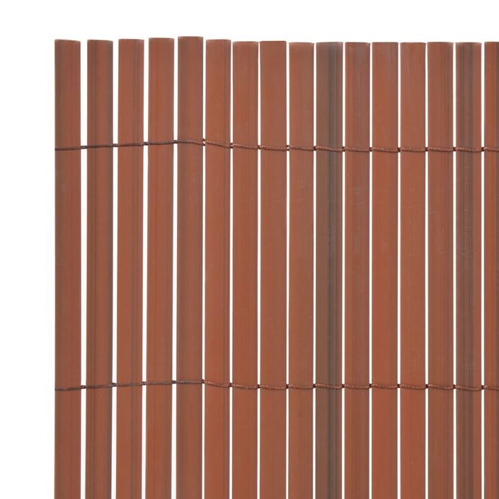 Clôture de jardin Double face PVC 90 x 300 cm Marron - Photo n°3