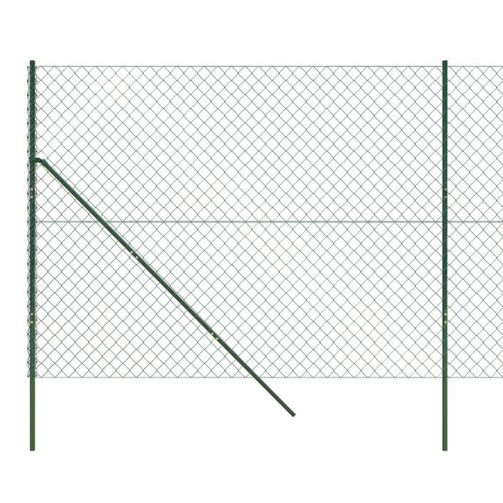 Clôture en mailles de chaîne vert 1,6x10 m - Photo n°4