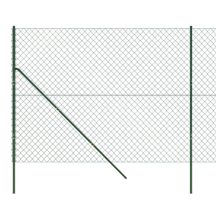 Clôture en mailles de chaîne vert 1,6x25 m - Photo n°4