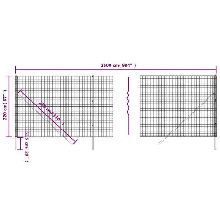 Clôture en treillis métallique anthracite 2,2x25 m - Photo n°5