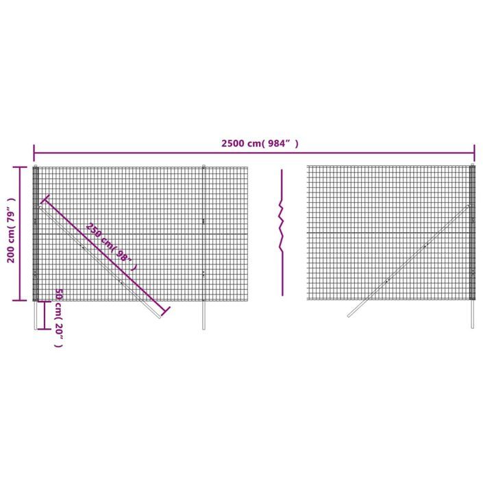 Clôture en treillis métallique anthracite 2x25m acier galvanisé - Photo n°5