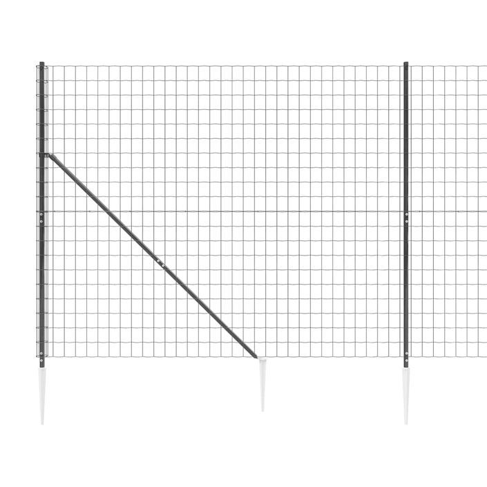 Clôture en treillis métallique et ancrage anthracite 1,4x10 m - Photo n°4