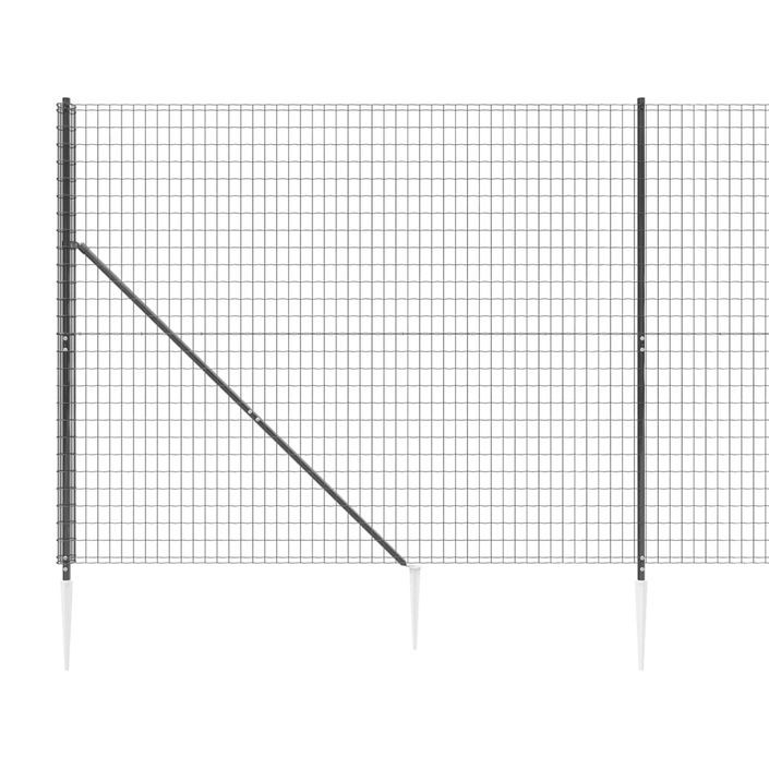 Clôture en treillis métallique et ancrage anthracite 1,4x25 m - Photo n°4