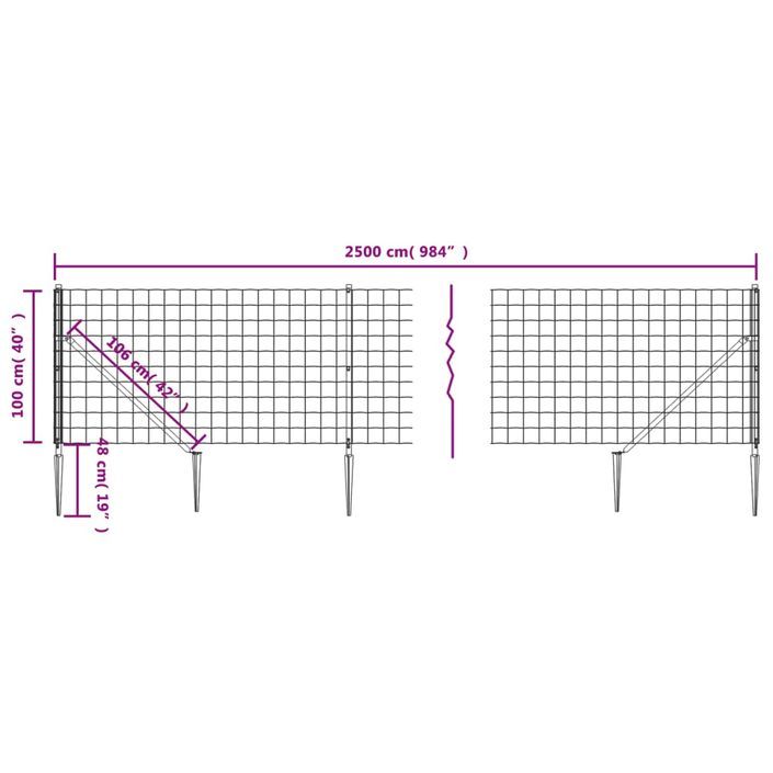 Clôture en treillis métallique et ancrage anthracite 1x25 m - Photo n°5