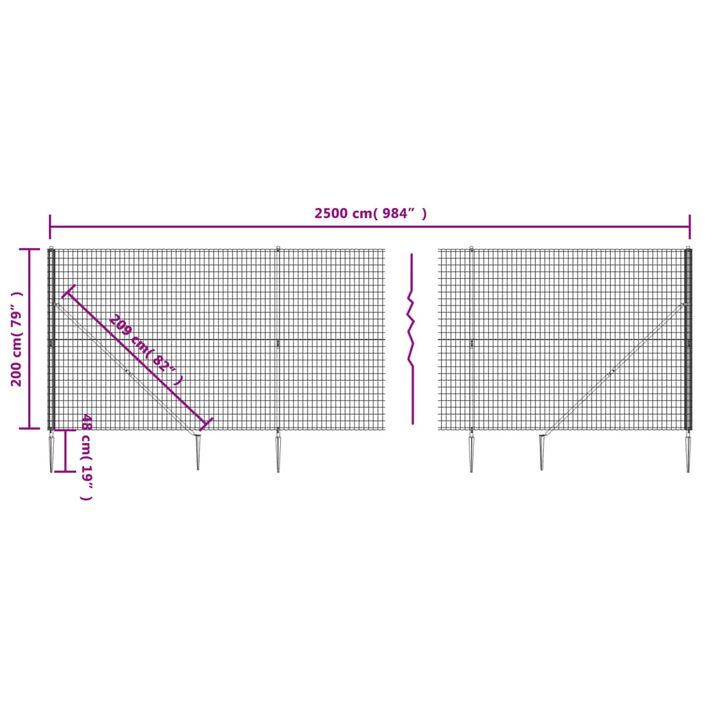 Clôture en treillis métallique et ancrage anthracite 2x25 m - Photo n°5