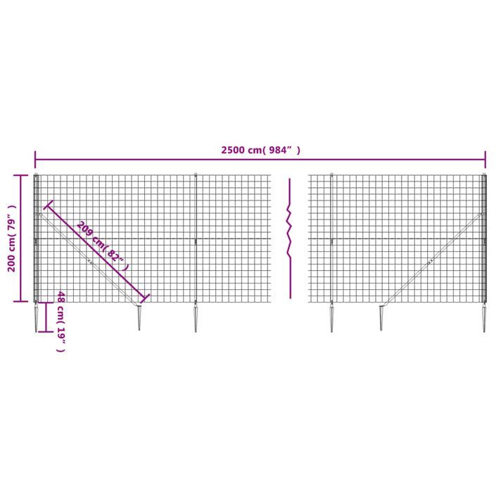 Clôture en treillis métallique et ancrage anthracite 2x25 m - Photo n°5