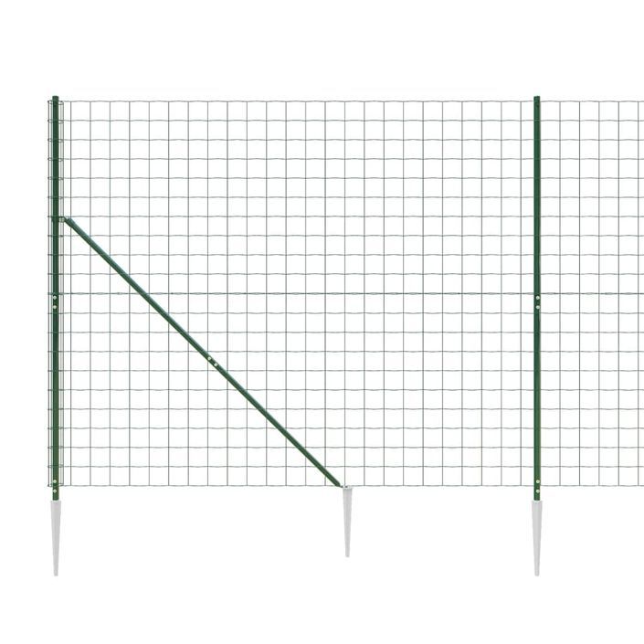 Clôture en treillis métallique et piquet d'ancrage vert 1,6x25m - Photo n°4