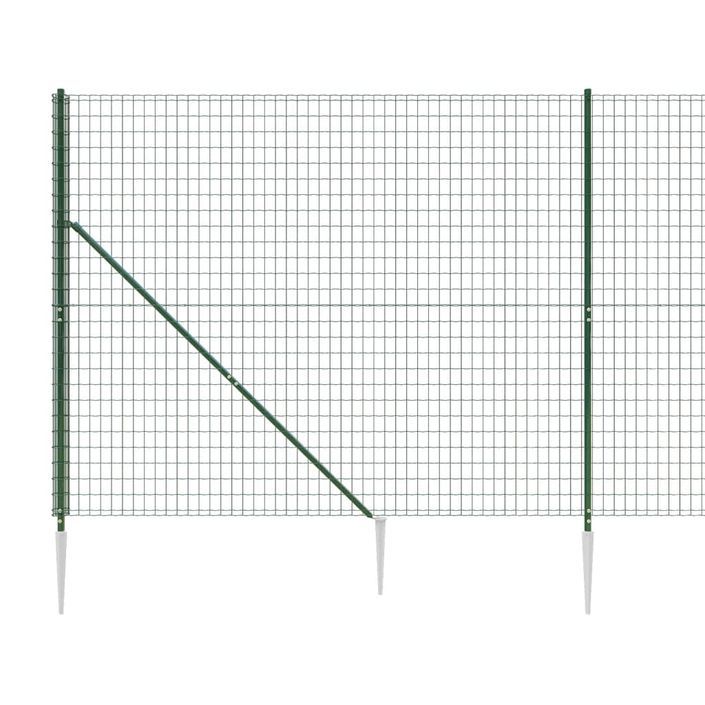 Clôture en treillis métallique et piquet d'ancrage vert 1,6x25m - Photo n°4