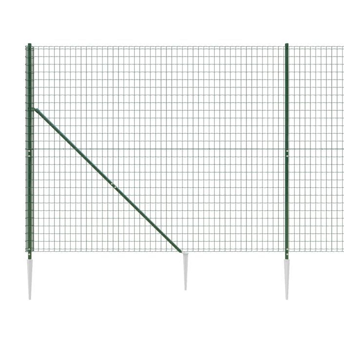 Clôture en treillis métallique et piquet d'ancrage vert 2,2x10m - Photo n°4