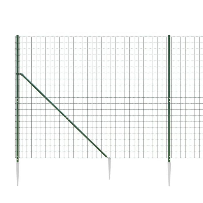 Clôture en treillis métallique et piquet d'ancrage vert 2,2x25m - Photo n°4