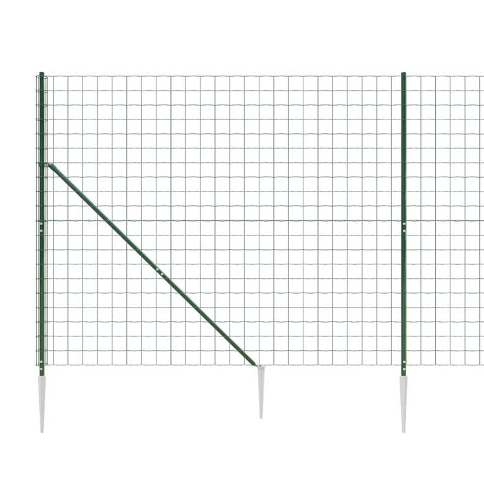 Clôture en treillis métallique et piquet d'ancrage vert 2x25 m - Photo n°4