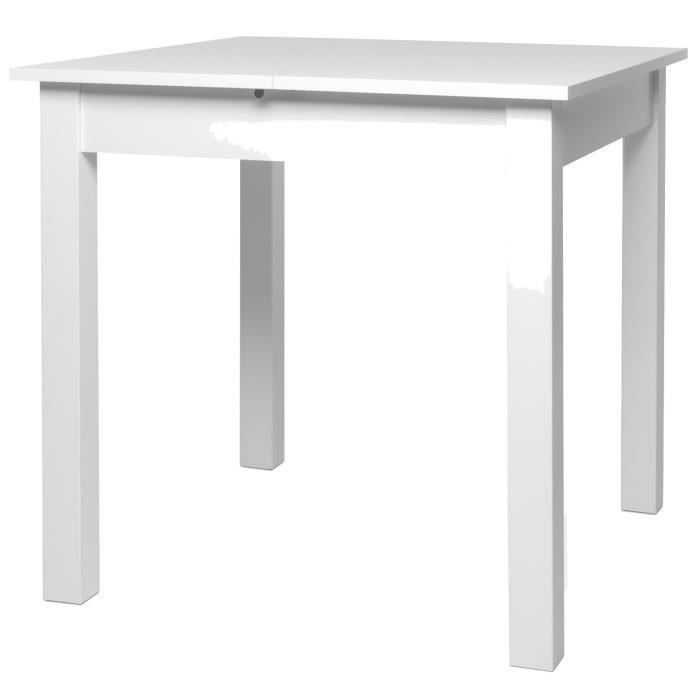 COBURG Table a manger extensible de 4 a 6 personne classique blanc - L 80-120 x l 80 cm - Photo n°1