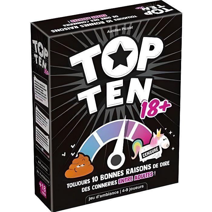 Cocktail Games | Top Ten 18+| Jeu de société | a partir de 14 ans | 4 a 9 joueurs | 30 minutes - Photo n°1