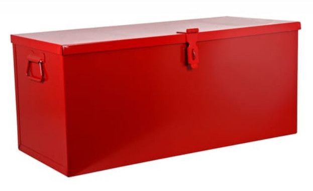 Coffre de chantier avec plateau amovible métal rouge Dax L 85 x H 40 x P 40 - Photo n°1