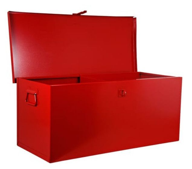 Coffre de chantier avec plateau amovible métal rouge Dax L 85 x H 40 x P 40 - Photo n°2